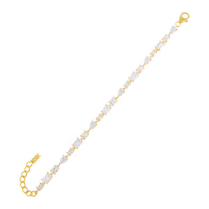 Gold CZ Multi Shape Stone Bracelet - Adina Eden's Jewels
