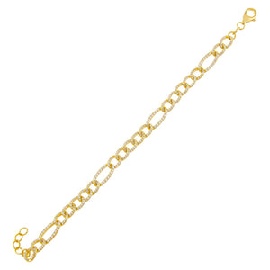 Gold Pavé Figaro Bracelet - Adina Eden's Jewels
