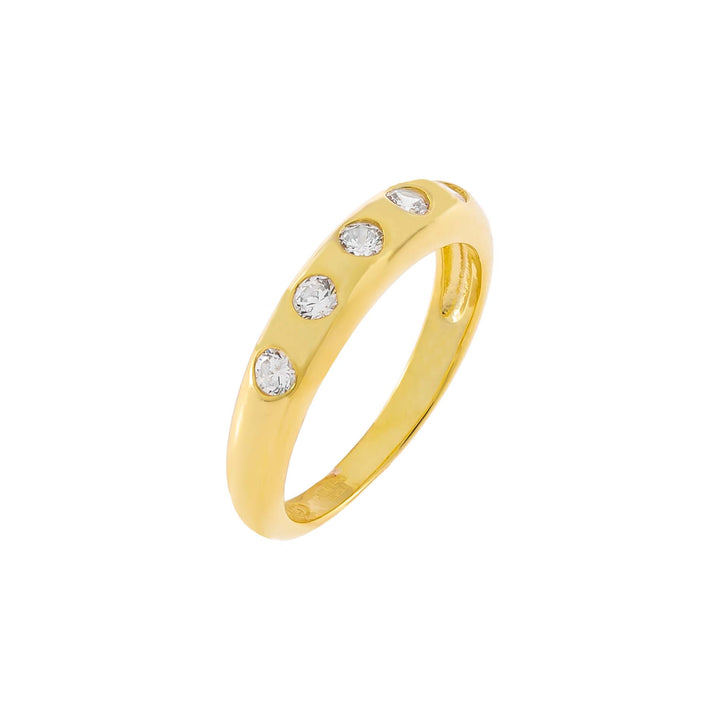 Gold / 6 CZ Multi Stone Dome Ring - Adina Eden's Jewels