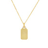 Gold Solid x CZ Dog Tag Necklace - Adina Eden's Jewels