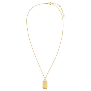  Solid x CZ Dog Tag Necklace - Adina Eden's Jewels