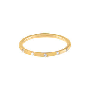  Multi Diamond Dainty Band 14K - Adina Eden's Jewels
