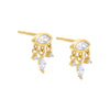 Gold / Pair Tiny CZ Shaker Stud Earring - Adina Eden's Jewels