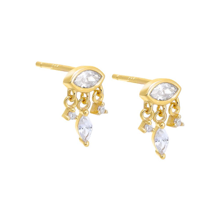 Gold / Pair Tiny CZ Shaker Stud Earring - Adina Eden's Jewels