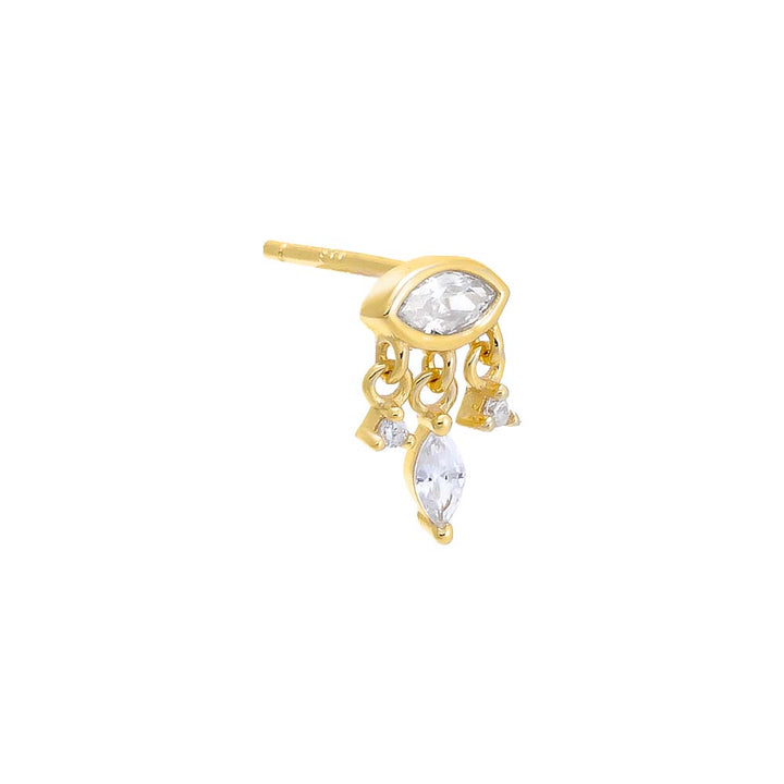 Gold / Single Tiny CZ Shaker Stud Earring - Adina Eden's Jewels