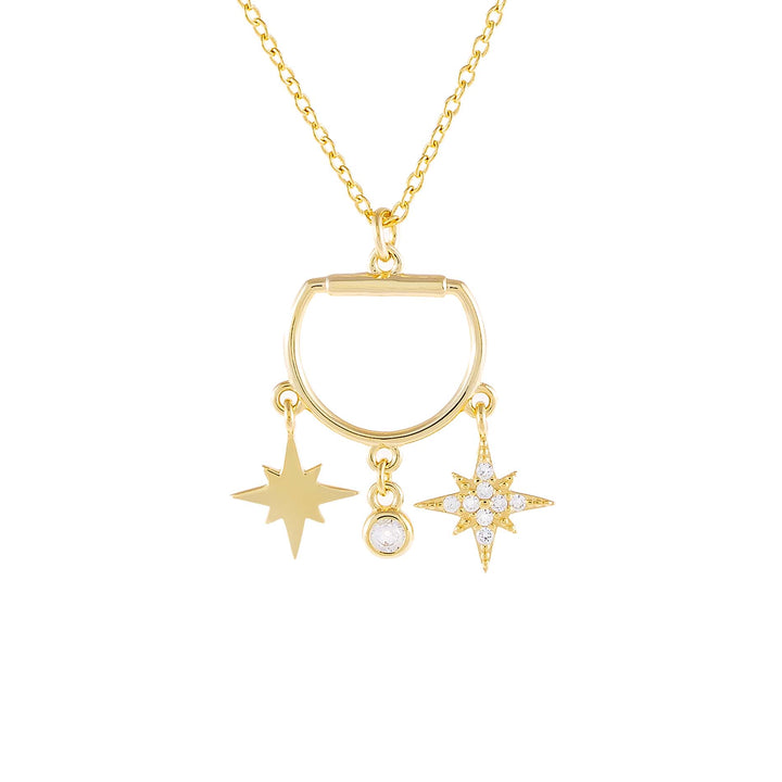 Gold CZ Charms Necklace - Adina Eden's Jewels