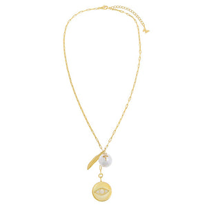  Multi Charm Paperclip Lariat Necklace - Adina Eden's Jewels