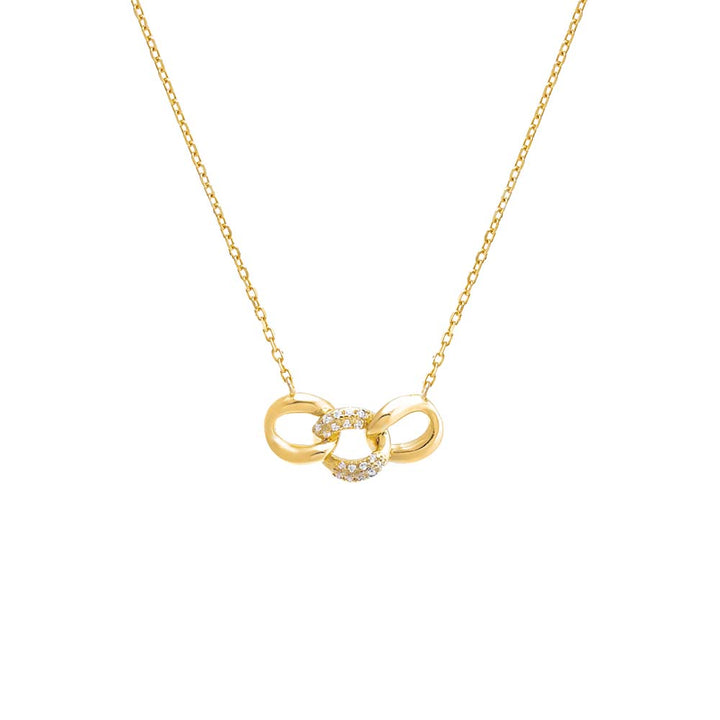 Gold Pavé Triple Link Necklace - Adina Eden's Jewels