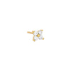Gold / Single Colored Four Stone Flower Stud Earring - Adina Eden's Jewels