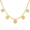 Gold 5 Coin Herringbone Necklace - Adina Eden's Jewels
