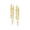 Gold Multi Dangling Bezel Chain Huggie Earring - Adina Eden's Jewels