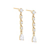 14K Gold / Pair CZ Dangling Teardrop Stud Earring 14K - Adina Eden's Jewels