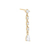 14K Gold / Single CZ Dangling Teardrop Stud Earring 14K - Adina Eden's Jewels