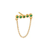 14K Gold Emerald Bezel Chain Stud Earring 14K - Adina Eden's Jewels