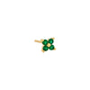 Emerald Green / Single Colored Four Stone Flower Stud Earring - Adina Eden's Jewels