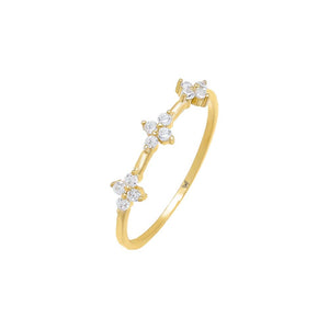 Gold / 5 Four Leaf Flower CZ Ring - Adina Eden's Jewels