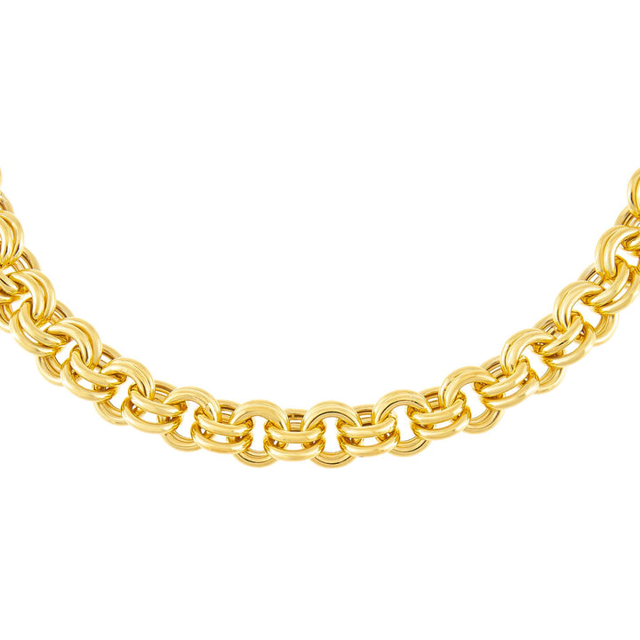 Gold Hollow Rounded Rolo Chain Choker - Adina Eden's Jewels