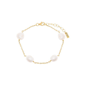 Pearl White Large Pearl Chain Bracelet - Adina Eden's Jewels