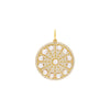 Pearl White Pave X Pearls Medallion Necklace Charm - Adina Eden's Jewels