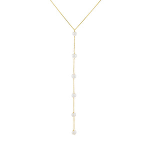 Pearl White Multi Pearl Lariat - Adina Eden's Jewels