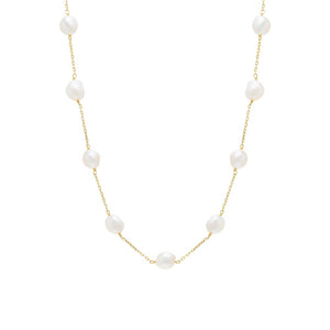 Pearl White Large Pearl Chain Necklace - Adina Eden's Jewels