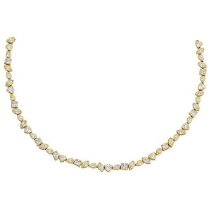 Gold Multishape Bezel Tennis Choker - Adina Eden's Jewels