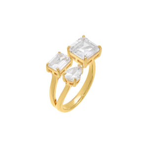 Gold / 6 Multishape Open Stone Ring - Adina Eden's Jewels