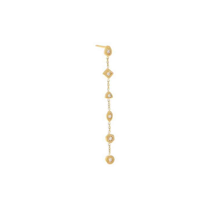 14K Gold / Single Diamond Multishape Drop Down Stud Earring 14K - Adina Eden's Jewels