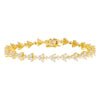 Gold Multi Trio Cluster Tennis Bracelet - Adina Eden's Jewels
