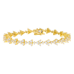 Gold Multi Trio Cluster Tennis Bracelet - Adina Eden's Jewels