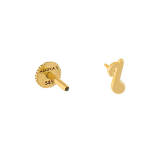  Music Note Threaded Stud Earring 14K - Adina Eden's Jewels