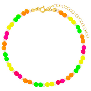 Multi-Color Neon Bead Anklet - Adina Eden's Jewels