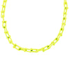 Neon Yellow Enamel U Chain Necklace - Adina Eden's Jewels