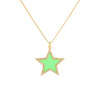Neon Green Enamel Star Charm Necklace - Adina Eden's Jewels