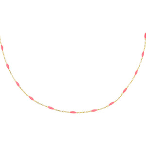 Neon Pink Neon Pink Enamel Bead Necklace - Adina Eden's Jewels
