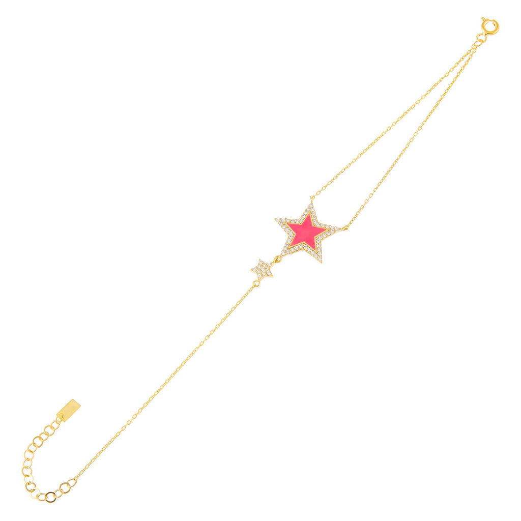 Neon Pink CZ Neon Star Bracelet - Adina Eden's Jewels