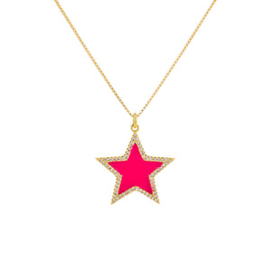  Enamel Star Charm Necklace - Adina Eden's Jewels