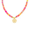 Multi-Color Neon Multi Color Bead Smiley Face Necklace - Adina Eden's Jewels
