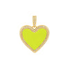 Yellow Pavé Enamel Heart Charm - Adina Eden's Jewels