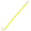 Neon Yellow Enamel U Chain Bracelet - Adina Eden's Jewels