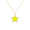 Neon Yellow Enamel Star Charm Necklace - Adina Eden's Jewels