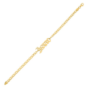 Gold Men's Gothic Nameplate Bracelet - Adina Eden's Jewels