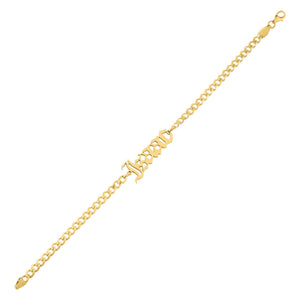 Gold Men's Gothic Nameplate Bracelet - Adina Eden's Jewels