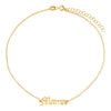 Gold Gothic Mama Nameplate Anklet - Adina Eden's Jewels