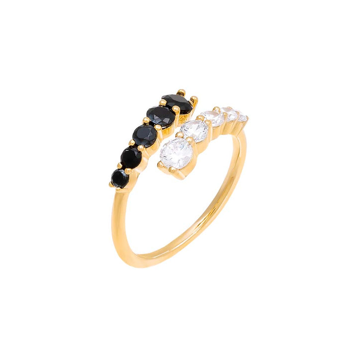 Onyx / 6 Colored Graduated CZ Wrap Ring - Adina Eden's Jewels