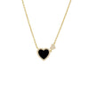 Onyx Double Pave Heart Necklace - Adina Eden's Jewels