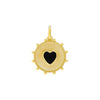 Onyx Colored Stone Heart Medallion Necklace Charm - Adina Eden's Jewels