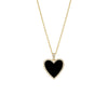 Onyx Pave Outlined Heart Stone Necklace - Adina Eden's Jewels
