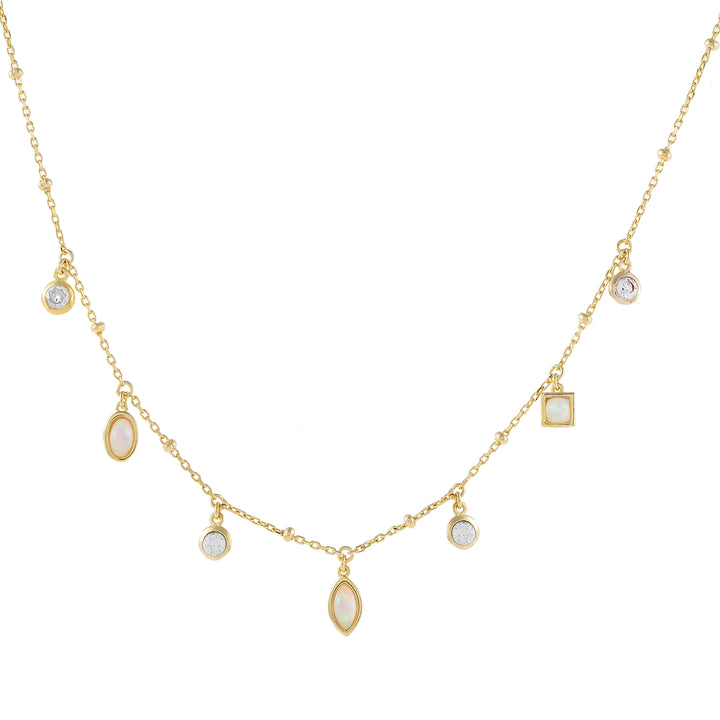 Opal CZ X Opal Charms Necklace - Adina Eden's Jewels