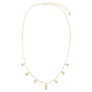  CZ X Opal Charms Necklace - Adina Eden's Jewels